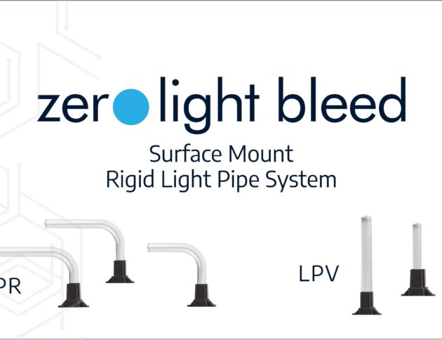 Zero light bleed surface mount rigid light light pipe system - LPR, LPV