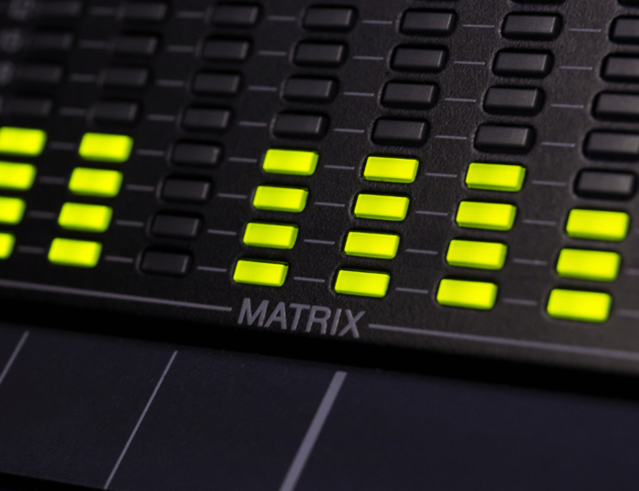 LED display in a matrix showcasing led illumination and indication